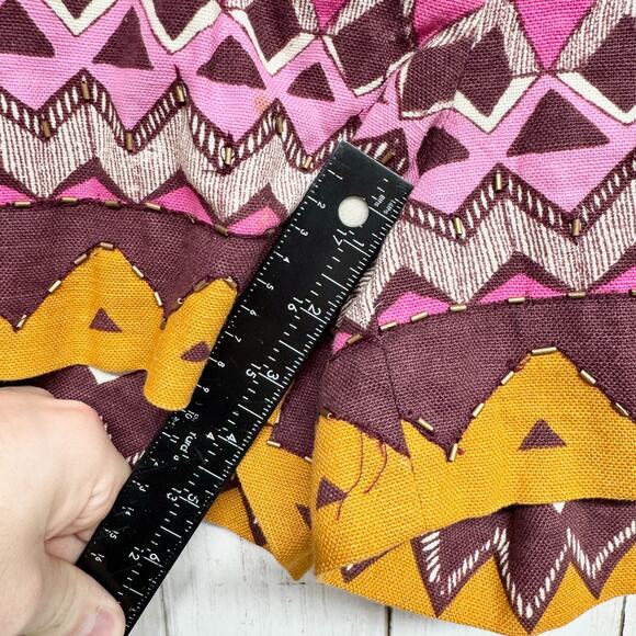 Loft Shorts Women Size 6 Multicolor Aztec Bead Detail Zip Fly Short Boho Summer - Picture 4 of 6